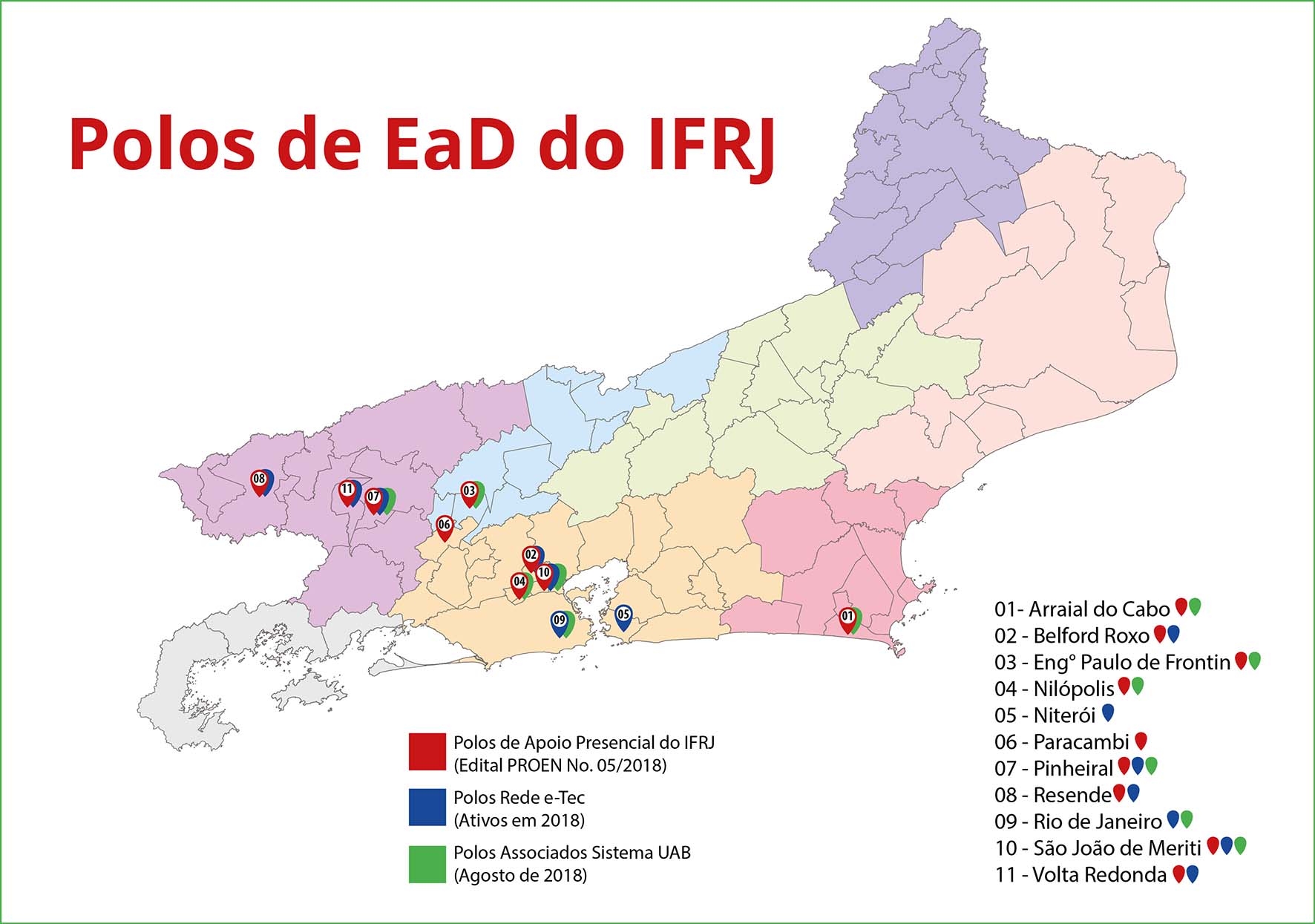 mapa de polos ead 2018 IFRJ