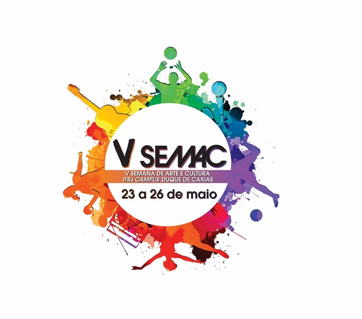 Logo da Semac, que mostra um círculo colorido feito por ilustrações de várias atividades, como música, esportes e danças.